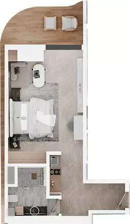Plattegrond van Studio in Electra