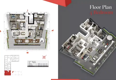 Plattegrond van 4 slaapkamers in Tonino Lamborghini Phase 2