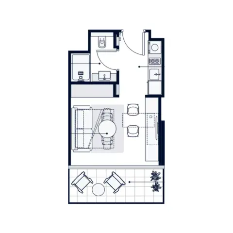 Plattegrond van Studio in Azizi Venice 5