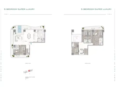 Plattegrond van 5 slaapkamers in Damac Bay 2