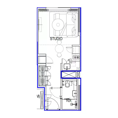 Plattegrond van Studio in Azizi Venice 15