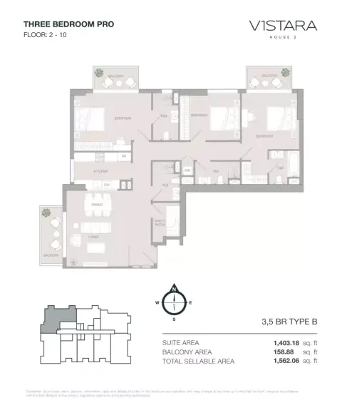 Plattegrond van 4 slaapkamers in V1stara House Phase 2 By Object 1