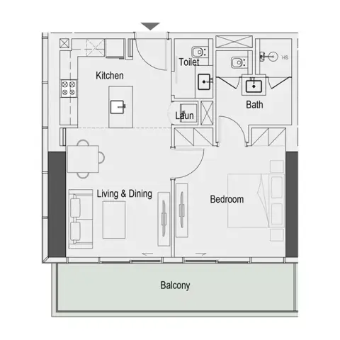 Plattegrond van 1 slaapkamer in Sierra by Iman