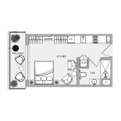 Plattegrond van Studio in ELAR1S Sky