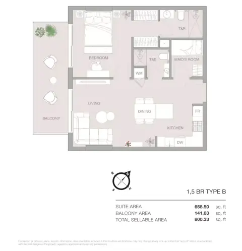 Plattegrond van 2 slaapkamers in Essenlife