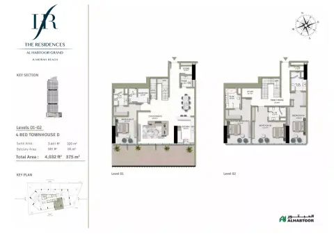 Plattegrond van 4 slaapkamers in The Residences Al Habtoor Grand