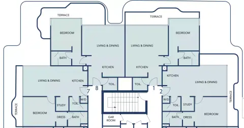 Plattegrond van 1 slaapkamer in Sunset Bay By Imtiaz