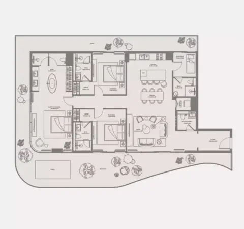 Plattegrond van 3 slaapkamers in Bond Enclave