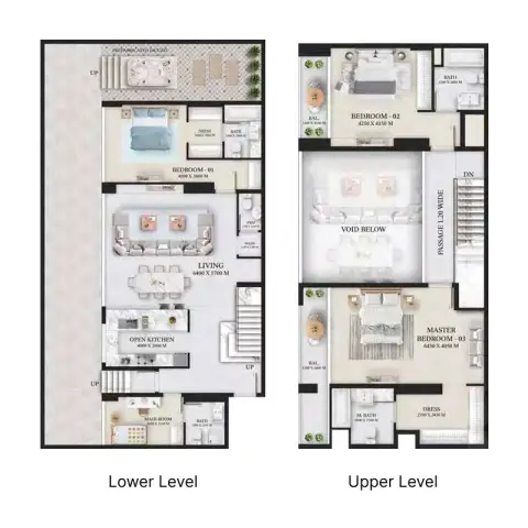 Plattegrond van 3 slaapkamers in Wellington Ocean
