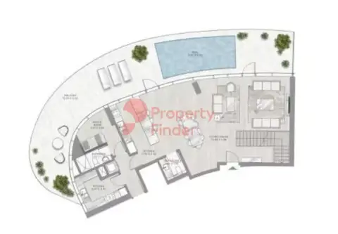 Plattegrond van 3 slaapkamers in Canal Crown 2