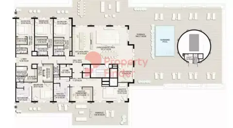 Plattegrond van 5 slaapkamers in Raffles Residences & Penthouses