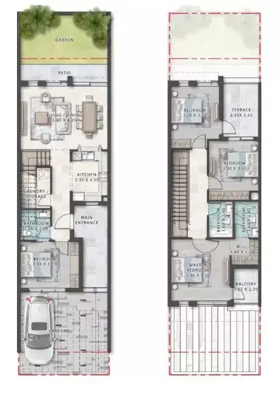 Plattegrond van 4 slaapkamers in Damac Islands