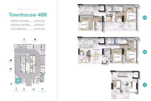 Plattegrond van 4 slaapkamers in Nautis Residences