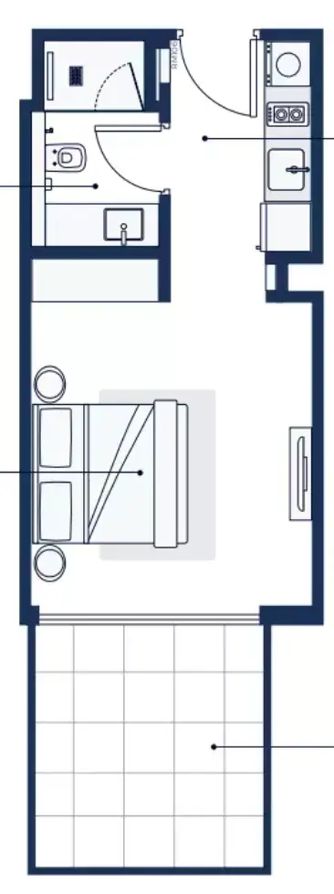 Plattegrond van Studio in Adeba Azizi