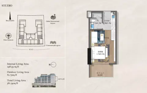 Plattegrond van Studio in Andi Aura