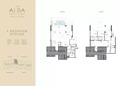 Plattegrond van 4 slaapkamers in The Alba Residences Dorchester Collection