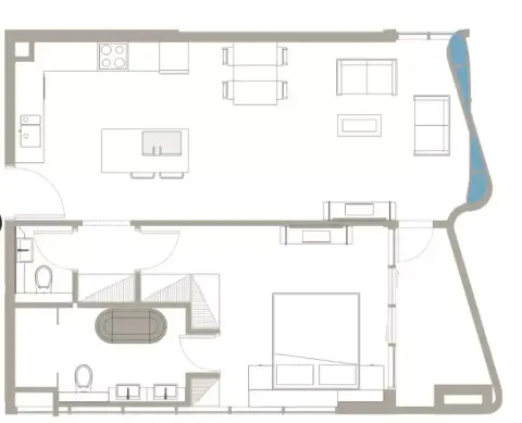 Plattegrond van 1 slaapkamer in Iluka