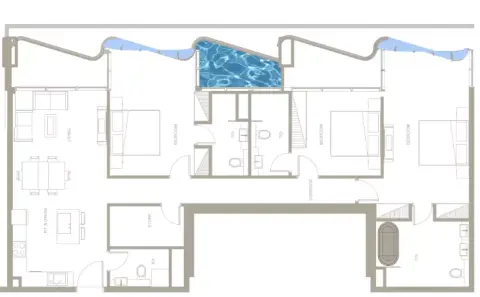 Plattegrond van 3 slaapkamers in Iluka