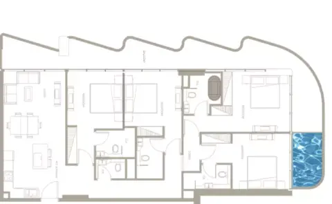 Plattegrond van 4 slaapkamers in Iluka
