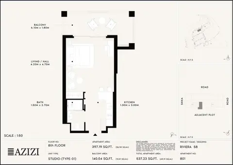 Azizi Riviera 58 in Meydan, Dubai, foto 3