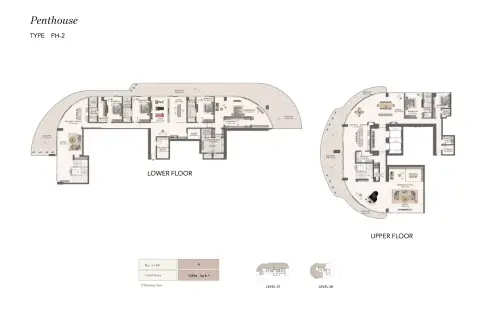 Plattegrond van 6 slaapkamers in Jumeirah Residences