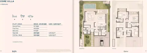 Plattegrond van 4 slaapkamers in Bayn Waterway