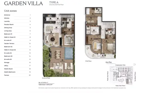Plattegrond van 3 slaapkamers in Stellar by Elie Saab