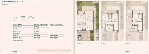 Plattegrond van 4 slaapkamers in Bayn Lagoon