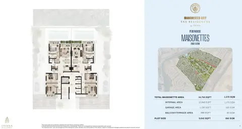 Plattegrond van 6 slaapkamers in Manchester City Yas Residences A