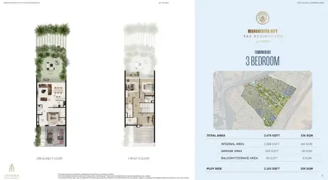Plattegrond van 3 slaapkamers in Manchester City Yas Residences A