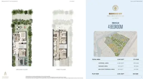 Plattegrond van 4 slaapkamers in Manchester City Yas Residences A
