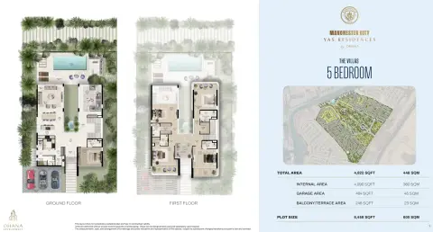 Plattegrond van 5 slaapkamers in Manchester City Yas Residences A