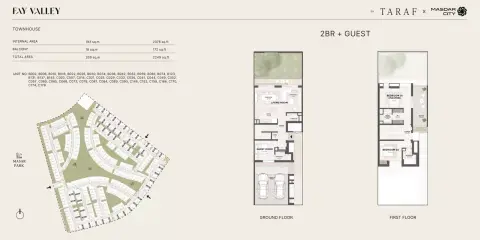 Plattegrond van 2 slaapkamers in Fay Valley