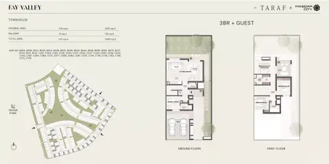 Plattegrond van 3 slaapkamers in Fay Valley