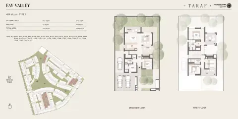 Plattegrond van 4 slaapkamers in Fay Valley