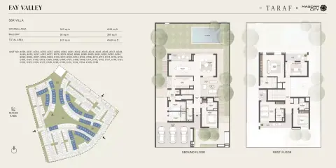 Plattegrond van 5 slaapkamers in Fay Valley