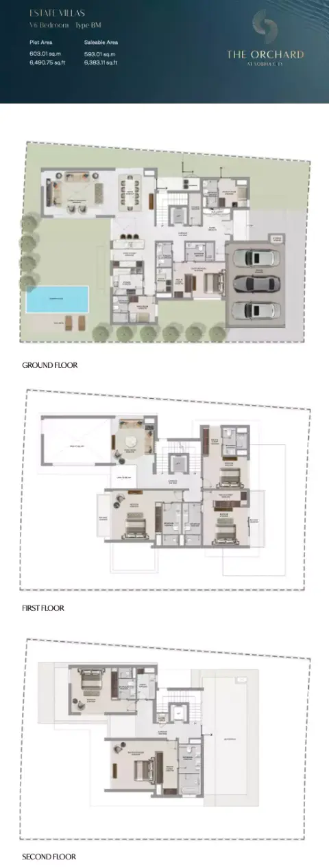 Plattegrond van 6 slaapkamers in The Orchard at Sobha city
