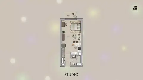 Plattegrond van Studio in Yas Park Place