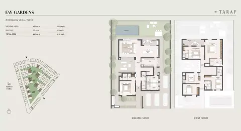 Plattegrond van 6 slaapkamers in Fay Hills