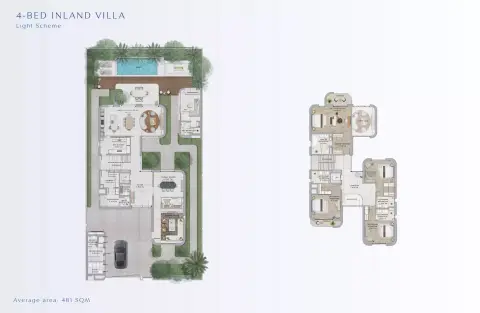 Plattegrond van 4 slaapkamers in Yas Riva