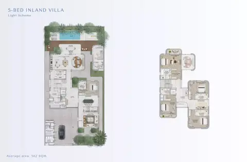 Plattegrond van 5 slaapkamers in Yas Riva