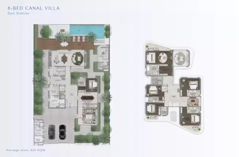 Plattegrond van 6 slaapkamers in Yas Riva