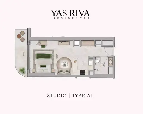 Plattegrond van Studio in Yas Riva