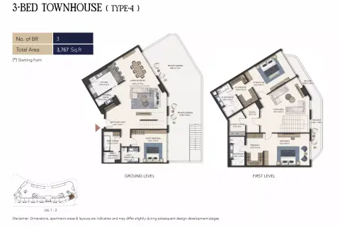 Plattegrond van 4 slaapkamers in Seamont Autograph Collection Residences