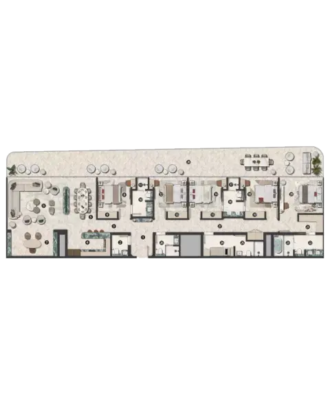 Plattegrond van 5 slaapkamers in Hilton Residences Abu Dhabi Al Raha