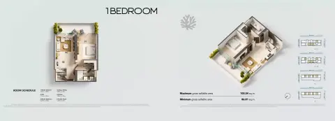 Plattegrond van 1 slaapkamer in Juman 3