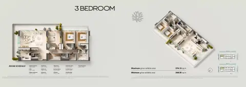 Plattegrond van 3 slaapkamers in Juman 3