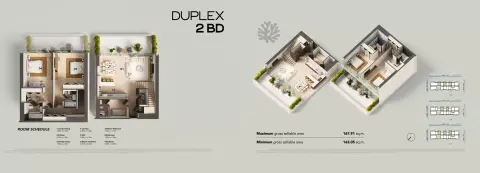Plattegrond van 2 slaapkamers in Juman 3