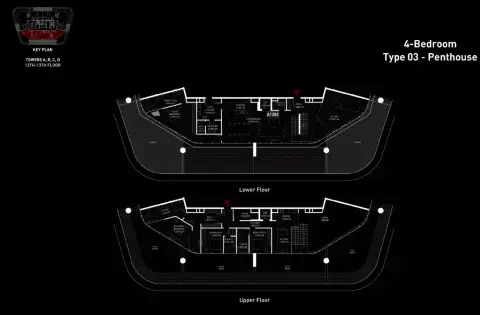 Plattegrond van 4 slaapkamers in Brabus Island
