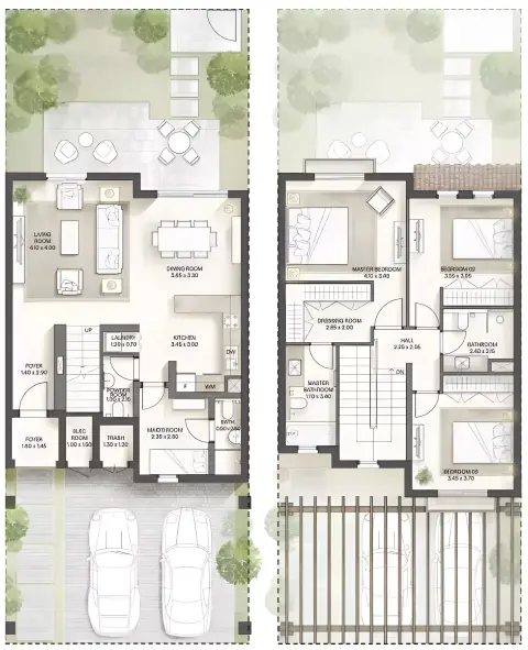Plattegrond van 3 slaapkamers in Al Hamra Bloom Living